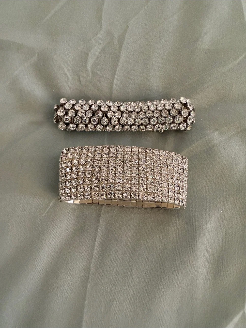Crystal Rhinestone Hair Clip Set - Silver Sparkle
